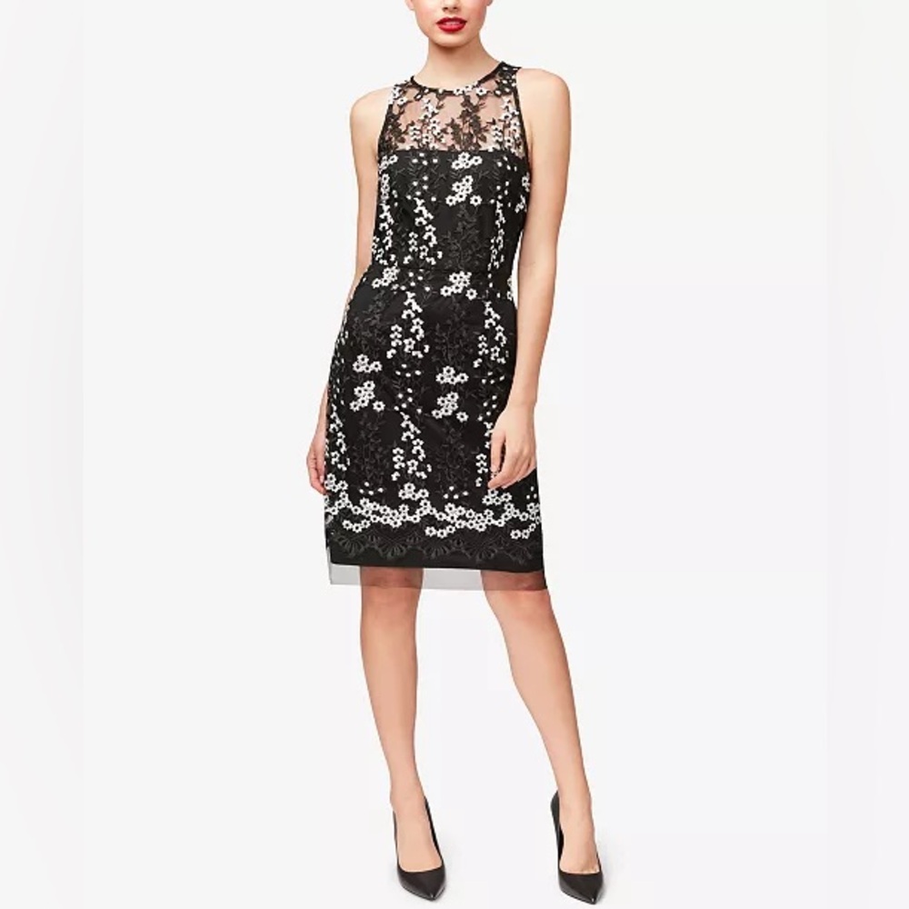 Betsey Johnson Black and White Floral Midi Dress